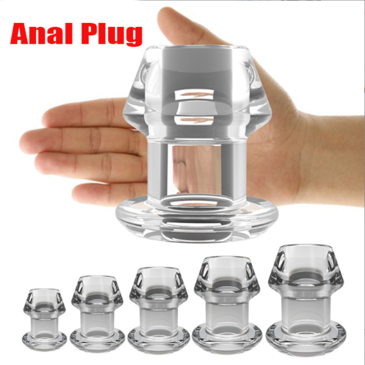 Hollow Plug With Matched Stopper Enema Toy Dilator Buttock Plug Peep L