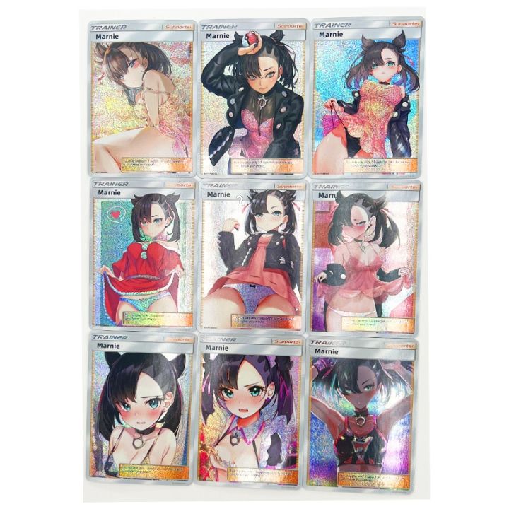 9Pcs Set Pokemon Marnie ACG Sexy Nude Toys Hobbies Hobby Collectibles