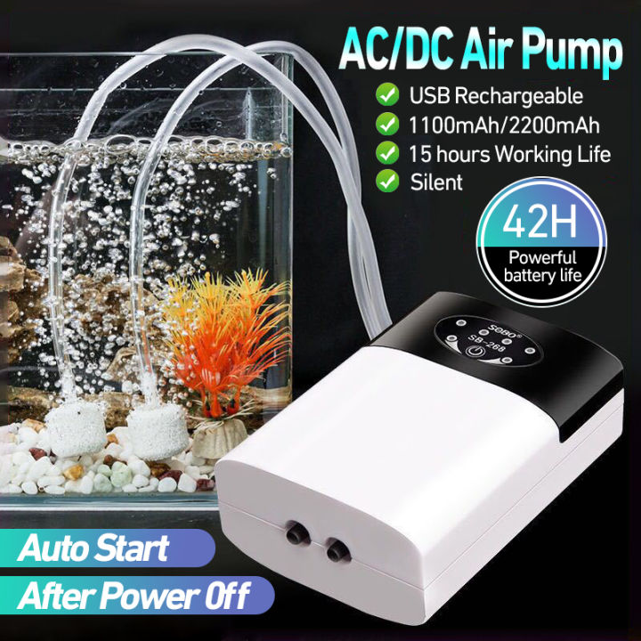 Silent Aeration Oxygen Pump Fish Tank Aerator Charging Dual Purpose