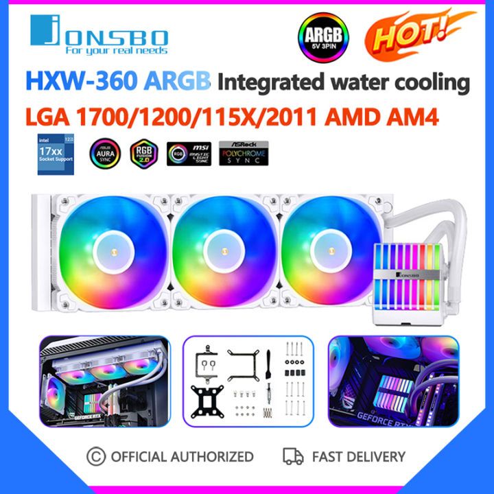 Jonsbo HXW 360 ARGB Integral Water Cooled CPU Cooler 120mm PWM Fan High