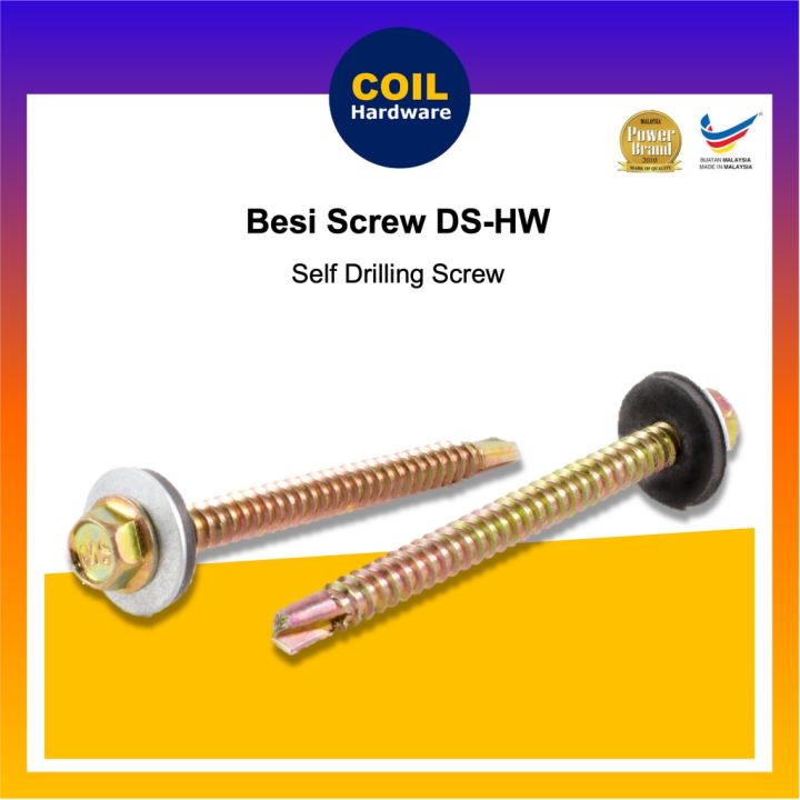 Boxself Drilling Screw Skru Besi Ds Hw Zyh Hexagon Head With Bonded