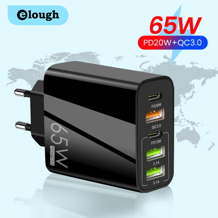 Elough Ports Fast Charging W Usb Type C Charger Pd Qc Quick