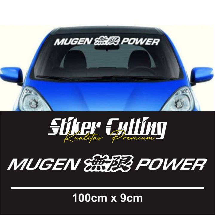 Stiker Mobil Mugen Power Cutting Sticker Variasi Kaca Depan Dan