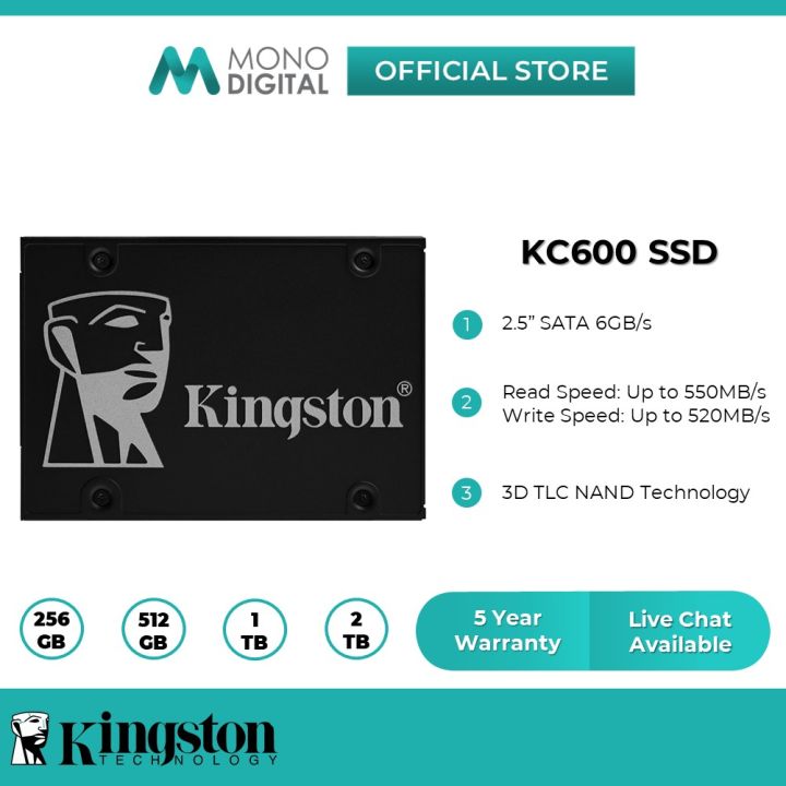 Kingston SSD KC600 SATA 2 5 MSATA Internal 3D TLC NAND Solid States