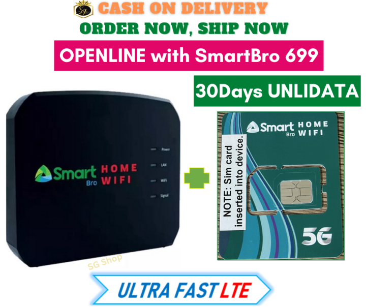 Smart Bro Home Prepaid Wifi OPENLINE With 30Days UNLI Data Lazada PH