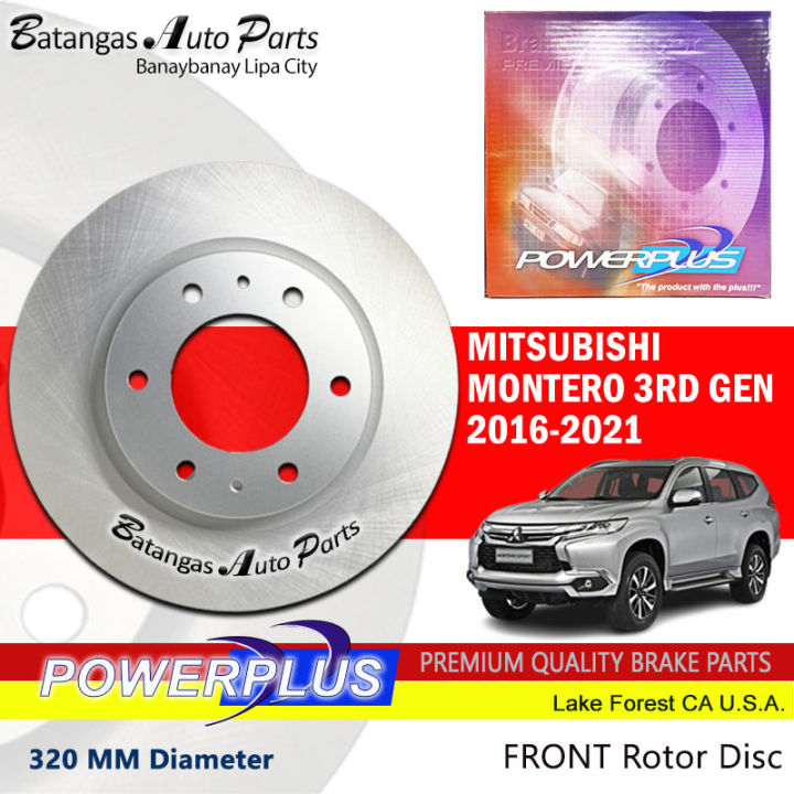 FRONT ROTOR DISC MITSUBISHI MONTERO 3RD GEN 2016 2022 1PC POWERPLUS