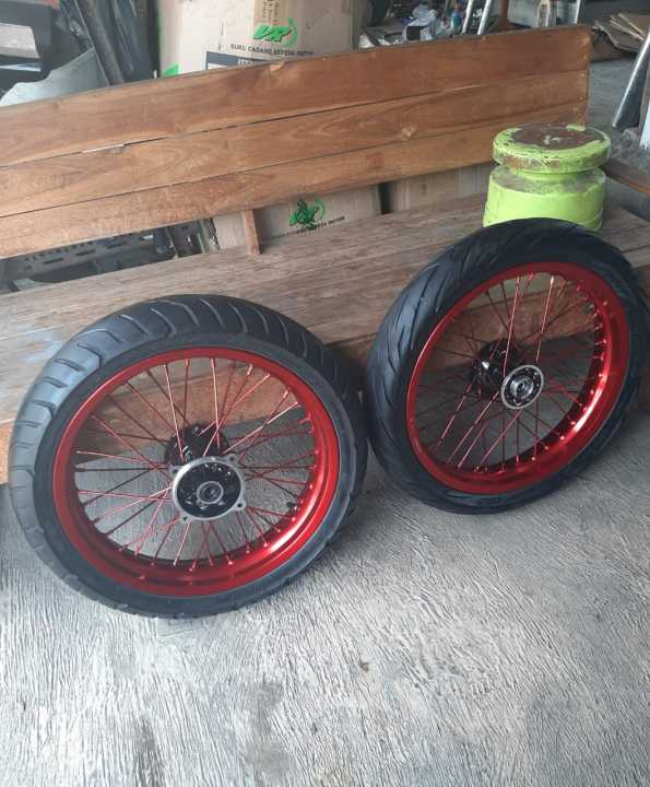 Ban Set Supermoto Klx Series Ring Wheelset Velg Sumo D Tracker