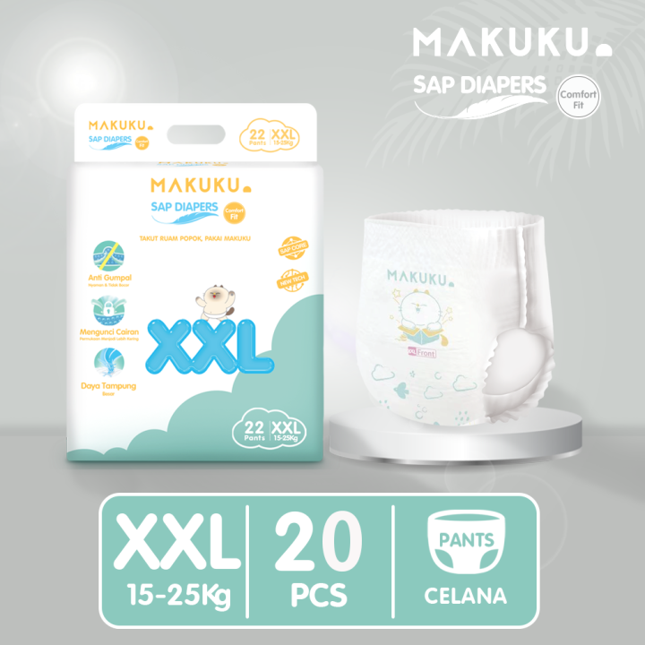 Pack Makuku Sap Diapers Comfort Fit Mini Pants Xxl Popok Bayi