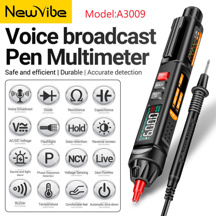 Newvibeaneng A Pen Type Multimeter Intelligent Voice Broadcast