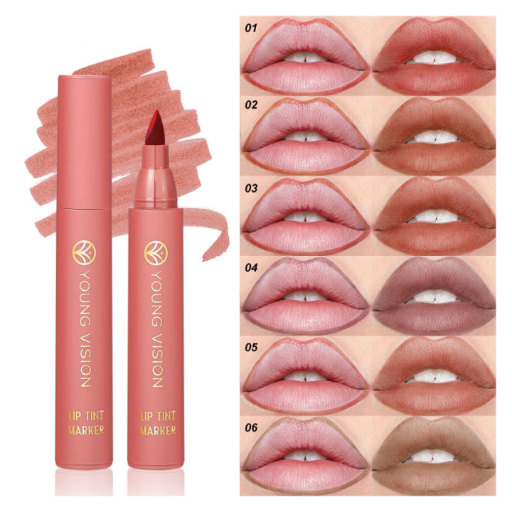 Lip Tint Marker Lip Stain Liquid Lipstick With Nude Matte Shades Lip