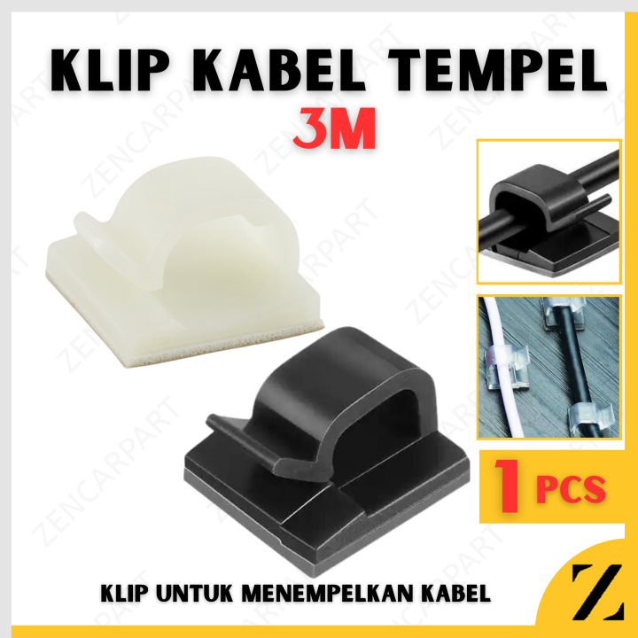 Klip Kabel Klem Jepit Perapih Cable Listrik Tempel Dinding Perekat M