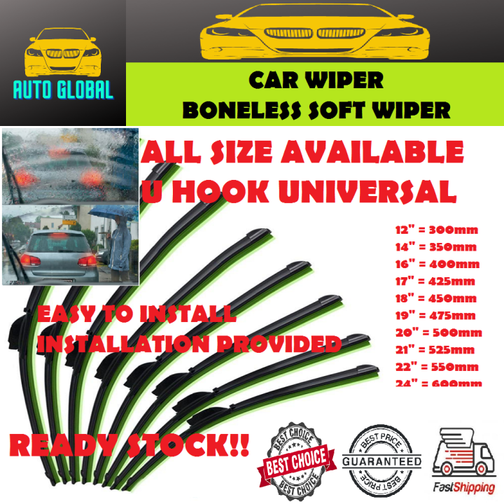 Perodua Myvi Lagi Best Set Nano Pro Soft Rubber Boneless Wiper Blade