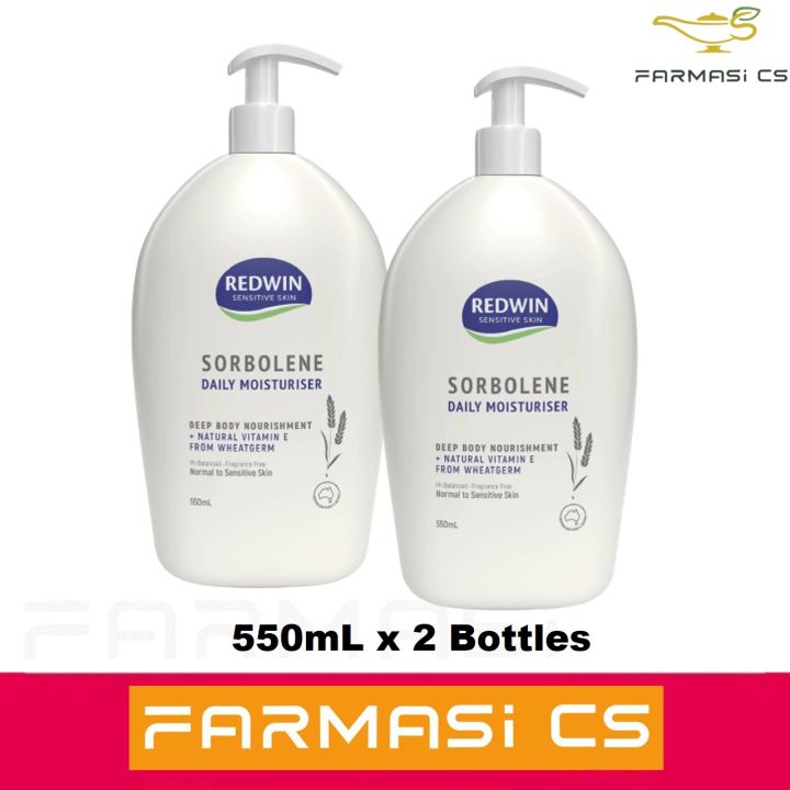 PROMO Redwin Sorbolene Moisturizer With Vitamin E 550ml X 2 TWIN EXP