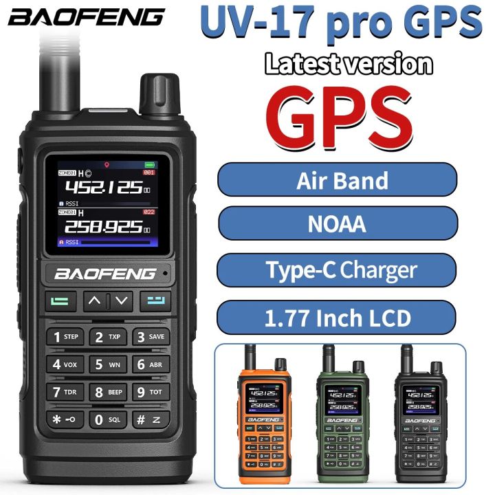 Baofeng Uv Pro Gps Air Band Type C Usb Walkie Talkies Long Range Two