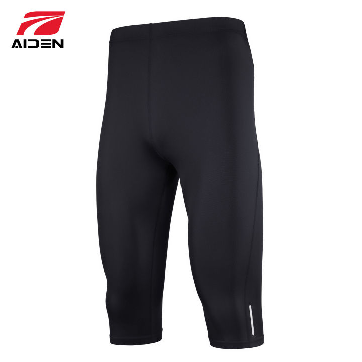 Aiden Sport Length Black Compression Cool Dry Sports Tights Pants