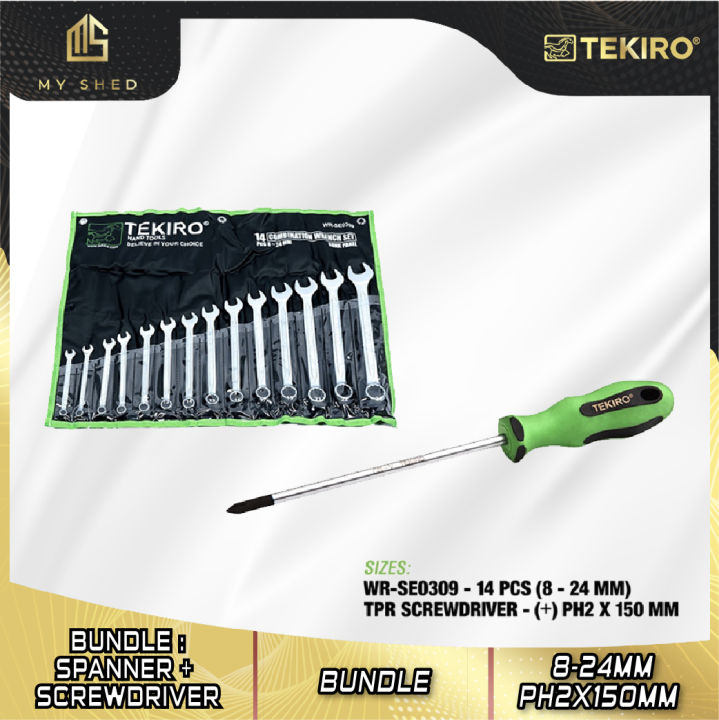 Bundle Tekiro Combination Wrench Set Sunk Panel Pcs Mm