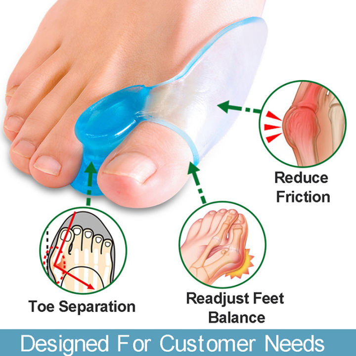 Gou Pair Silicone Gel Bunion Toe Corrector Orthotics Straightener