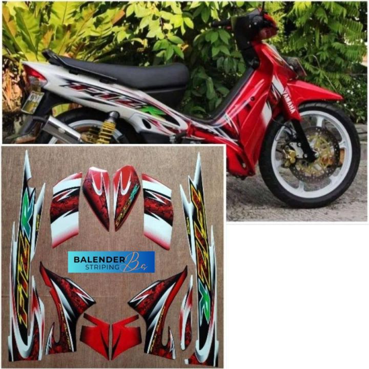 Striping Motor Original Yamaha F Zr Merah Putih Tahun