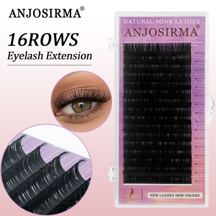 ANJOSIRMA Premium Individual Classic Hand Fabric Eyelashes 0 05 0 07