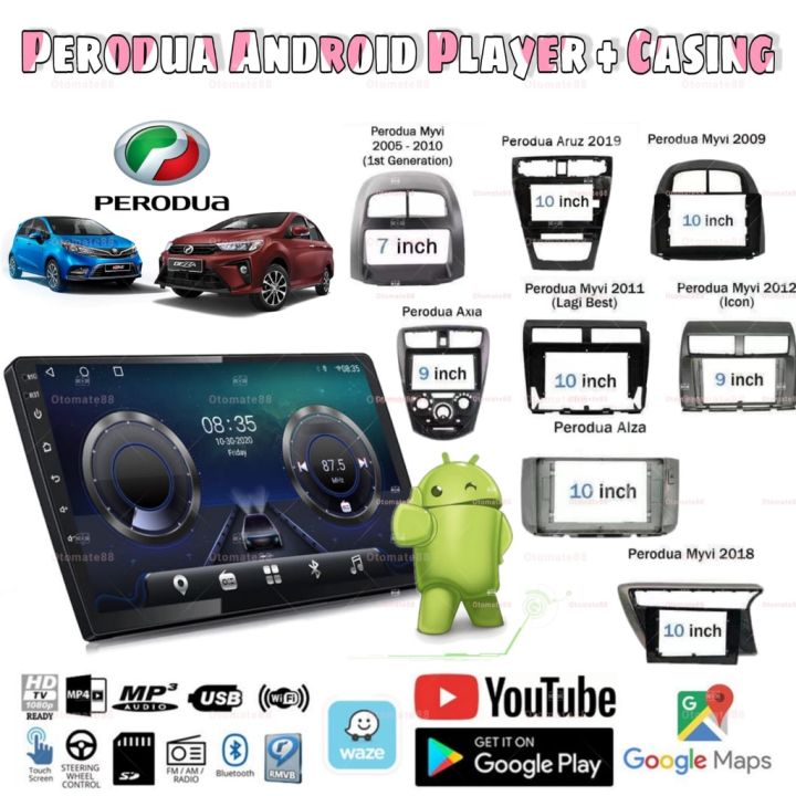 Player Casing Android For Perodua Myvi Axia Viva Alza Bezza Ativa