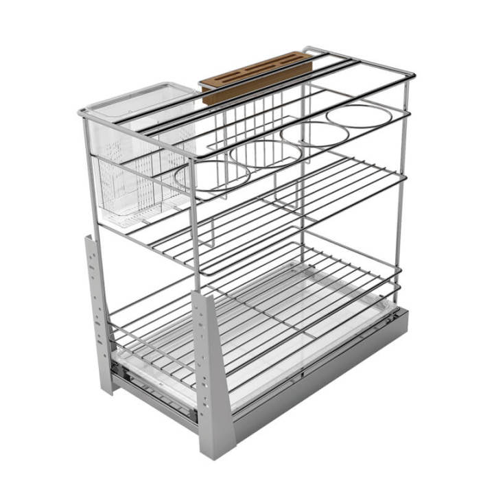 Heavy Duty 304 Complete Set Stainless Pull Out Wire Basket Condiments