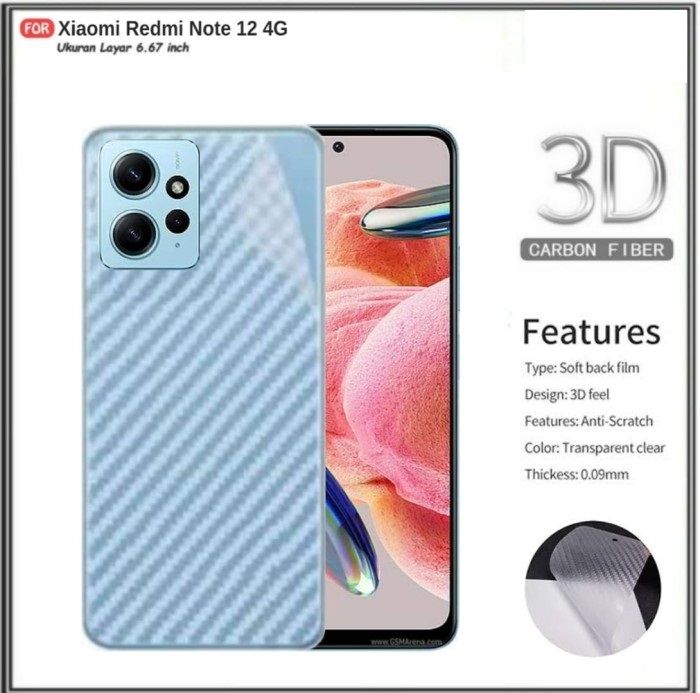 Sticker Skin Carbon Xiaomi Redmi Note G Sticker Garskin Carbon