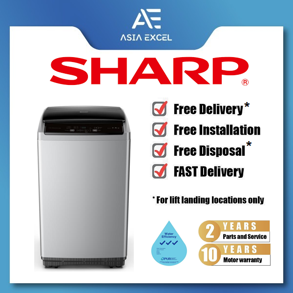 Bulky SHARP ES X751 7 5KG TOP LOAD WASHING MACHINE WITH SMART FILTER