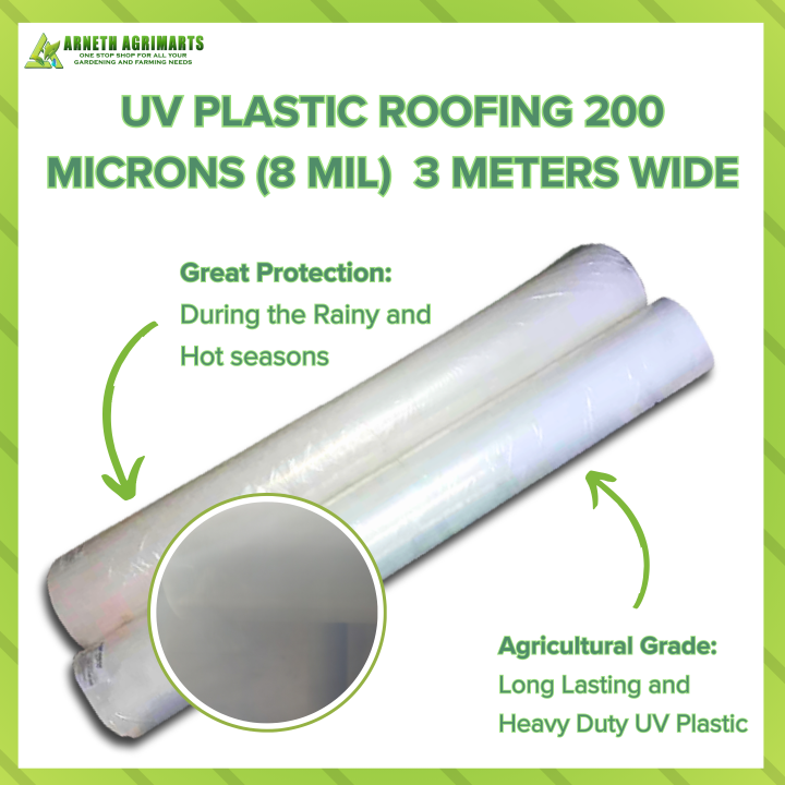 UV PLASTIC ROOFING 200 MICRONS 8 MIL UV Plastic Sheet Greenhouse