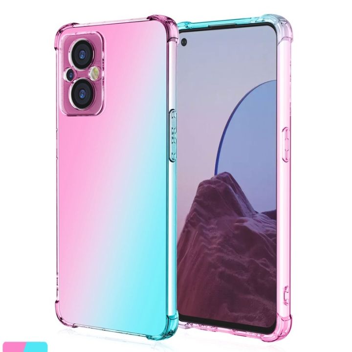 OPPO Reno 8Z Reno8Z 5G Anti Drop Rainbow 2 Color TPU Case Clear Soft