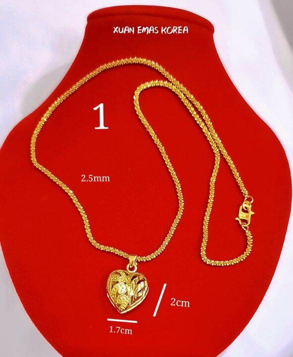 Rantai Leher Jagung Loket Emas Bangkok Jewelry Necklace Gold Plated