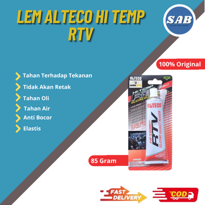 Lem Packing Gasket Tahan Panas 343C RTV Silicone Red Alteco Hi Temp