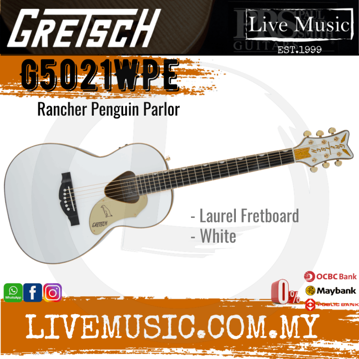 Gretsch G Wpe Rancher Penguin Parlor Acoustic Guitar White Lazada