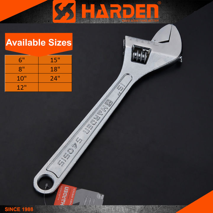 Harden Adjustable Wrench Chrome Vanadium Professional Hand Tools