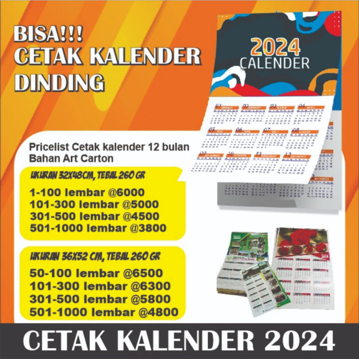 Cetak Custom Kalender Dinding Kalender Instansi Kalender