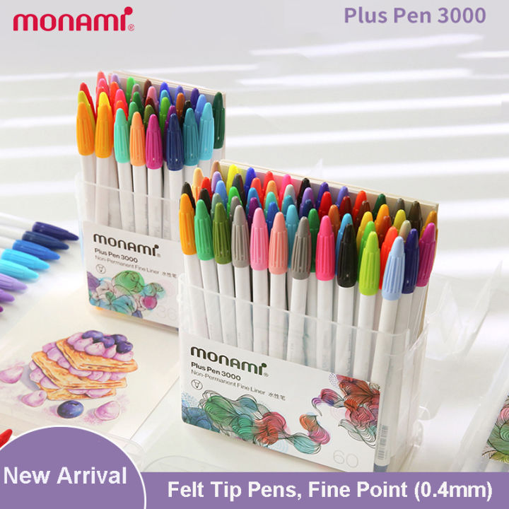 New Monami 3000 Plus Pen Water Based Gel Pens 6 12 24 36 48 60 Colors