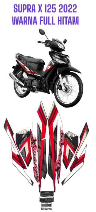 STRIPING STICKER LIS POLET MOTOR HONDA SUPRA X 125 FI 2022 HITAM