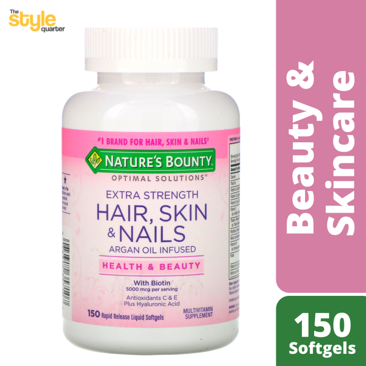 Nature S Bounty Extra Strength Hair Skin Nails 5 000 Mcg Of Biotin