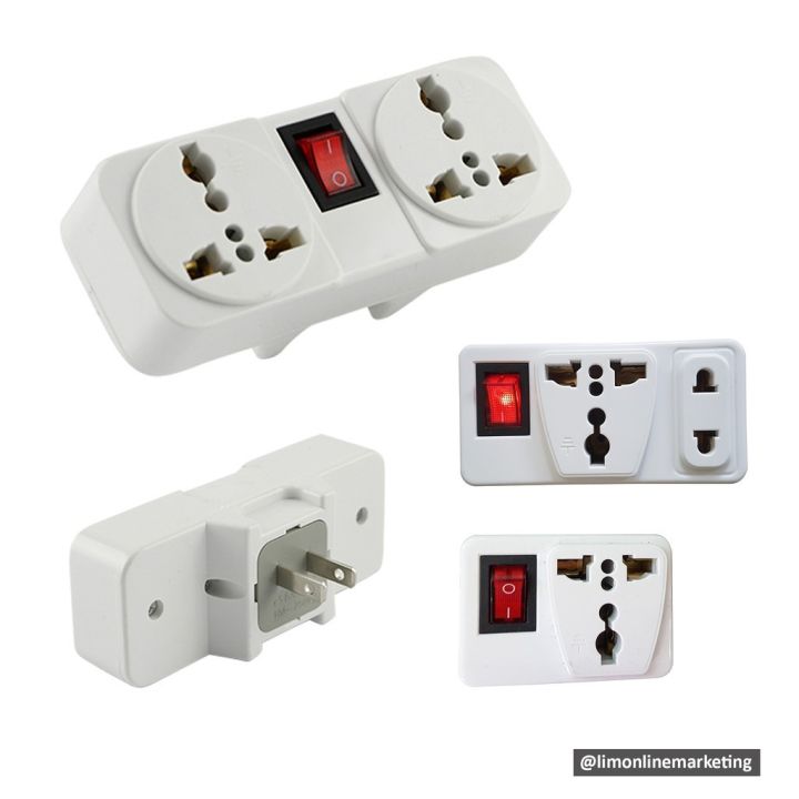 Nss Way Universal Power Plug Dual Socket Adapter With Switch Pc