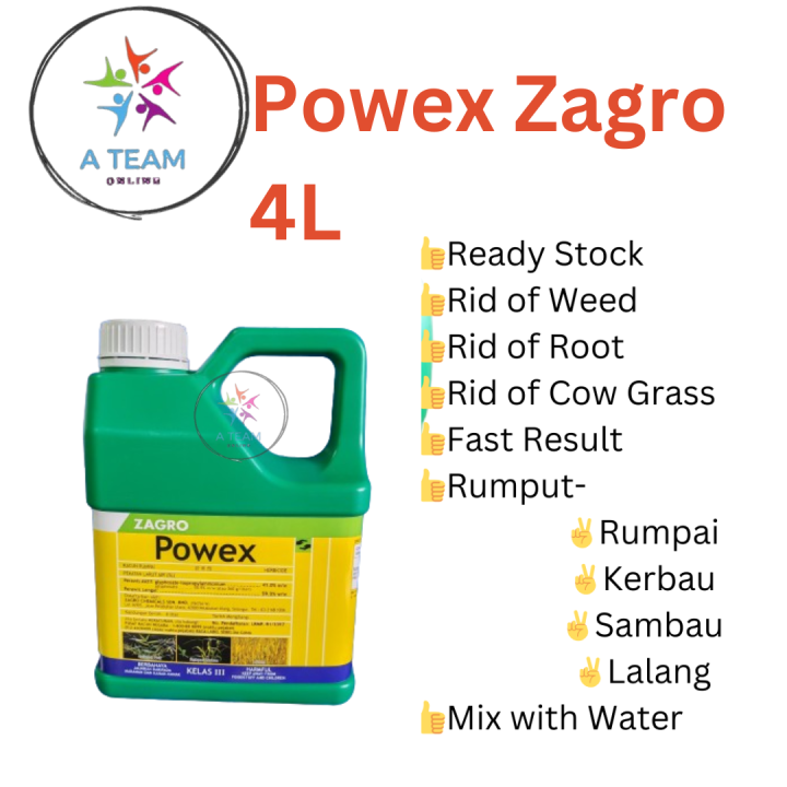 L Powex Zagro Glyphosate Racun Rumput Rumpai Herbicide Weed Killer