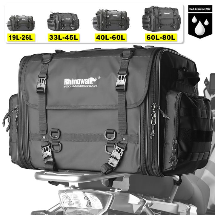 Rhinowalk Motorcycle Back Seat Tail Bag Waterproof Travel Luggage Motor