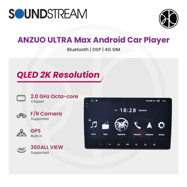 Soundstream ANZUO ULTRA Max Android Car Player QLED 2K 360 Cam