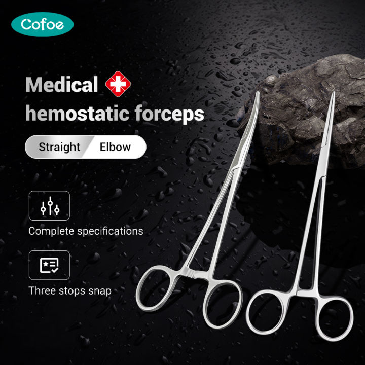 Cofoe Stainless Steel Hemostatic Forceps Curved Straight Toothedvessel