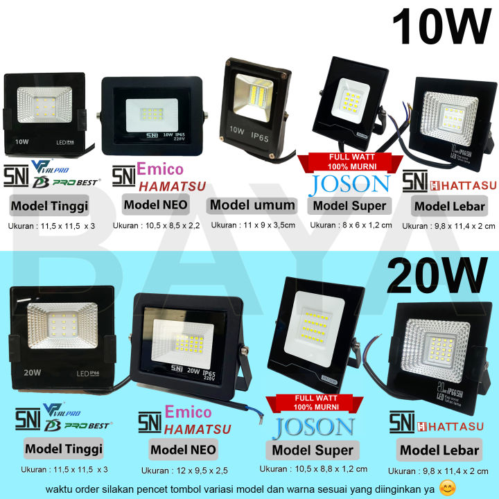 Lampu Led Sorot Tembak Floodlight Outdoor Lapangan 10w 10 W 10