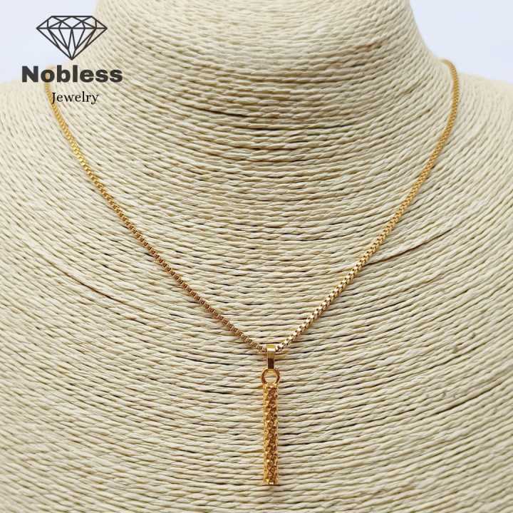 Nobless Jewelry Kalung Itali Set Liontin Bambu Real Titanium Lazada