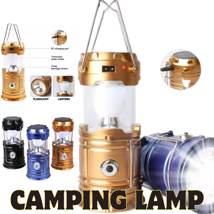 Original Portable Led Solar Camping Lamp Rechargeable Lantern