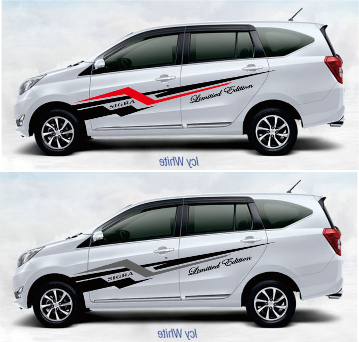 Stiker Mobil Calya Cutting Variasi Aksesoris Keren Body Samping Sigra