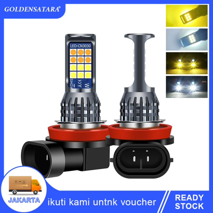 Pcs Lampu Kabut Led Smd Dua Warna H H H H H W Dua