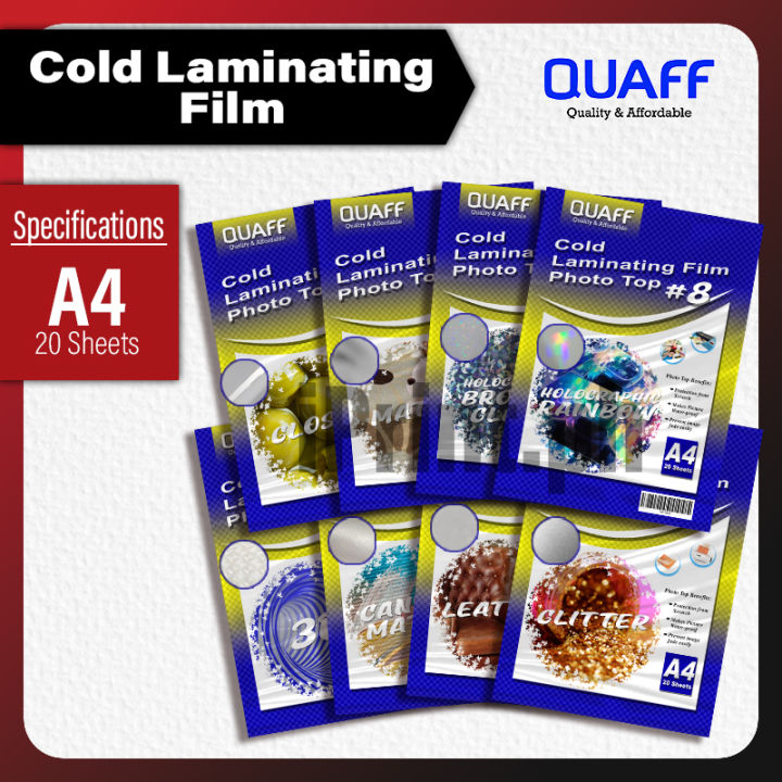 IPrint QUAFF Photo Top Cold Laminating Film A4 Size 80Microns 20