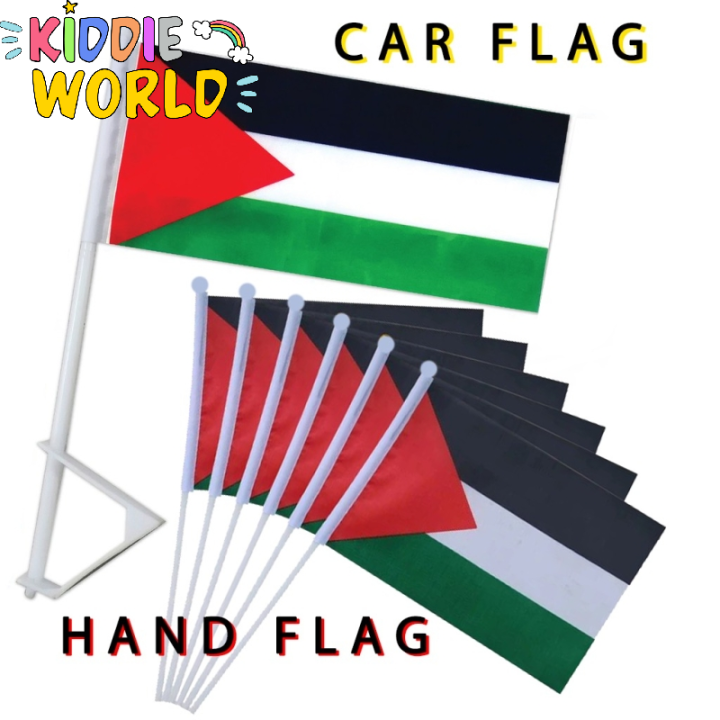 Palestine Hand Flag Car Flag Palestin Polyster Bendera Tangan Cm