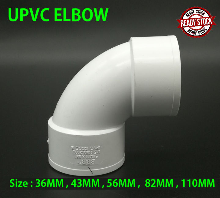 Upvc Pipe Fitting Brand Bbb Bina Elbow White Putih Best Quality